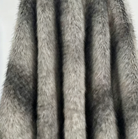 Gestreifter Kunstfuchs-Pelzstoff mit Farbverlauf, luxuriöser Langflor-Plüsch aus 100 % Polyester, Batik-Kunstfellmaterial für Wintermäntel und Jacken