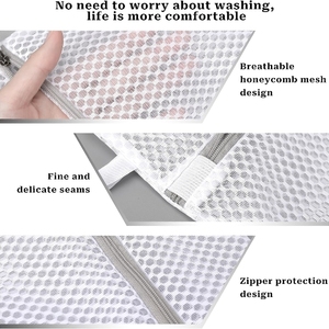 גדול עמיד דבש רשת שקיות כביסה עם רוכסן הלבשה תחתונה גרב - Product Image 6