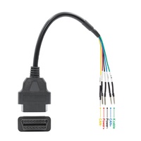 Câble Pigtail OBD2 16 broches femelle vers 5 broches à extrémité nue CAN-Bus K-Line pour connecteur OBD de voiture, camion, moto