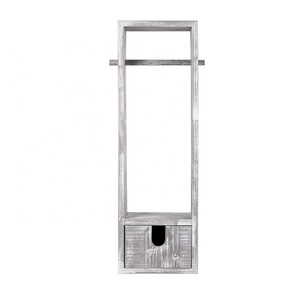 Supporto per <span class=keywords><strong>carta</strong></span> <span class=keywords><strong>igienica</strong></span> in <span class=keywords><strong>legno</strong></span> rustico bianco-lavato con supporto per distributore di <span class=keywords><strong>rotoli</strong></span> di fazzoletti da bagno - Product Image 2