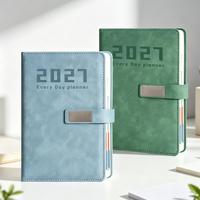 OEM Premium 2027 Wochen- und Monatsplaner Englisch Französisch Spanisch Tagebuch Notizbuch PU-Einband Journal Mit LOGO