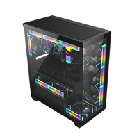 Boîtier PC AntarcChill Mid Tower Noir en Alliage d'Aluminium Verre Trempé Léger et Durable Format ATX 3.5/2.5'' HDD/SSD