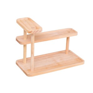Solid Wood Multi Tier <b>Desktop</b> <b>Shelf</b> 3 Layers Rectangle Standing Type Office Organizer For Cosmetics Art Craft Storage - Product Image 1