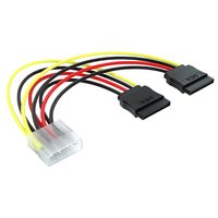 Cable de extensión de fuente de alimentación de disco duro de 4 pines IDE Molex a 2 Serial ATA SATA Y Splitter Conector de cable adaptador de disco duro dual