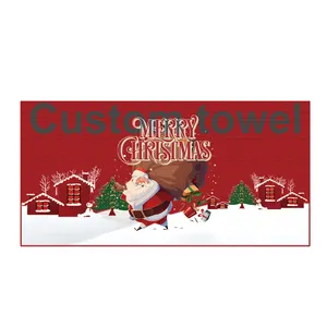 Custom Wholesale Printed Christmas Towel Gift Outdoor Travel Gym Sport Hand Beach microfiber Towels