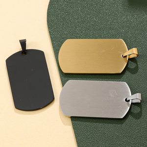 Yiwu aceon thép không gỉ dài bền PVD mạ kim loại quà tặng người đàn ông của hình chữ nhật mờ chất lượng cao chải <span class=keywords><strong>Dog</strong></span> <span class=keywords><strong>Tag</strong></span> - Product Image 2