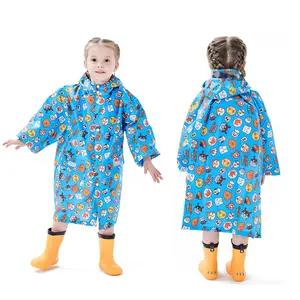 Custom Printed Logo Kids Raincoat Poncho Cute Polyester Pu Coat For Boys Girls For Outdoor Activities Like Tours