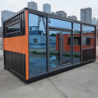 Maisons de bureau modulaires modernes en conteneurs de 20 pieds et 40 pieds avec vitrage, installation rapide, maison préfabriquée économique, maison en conteneurs 2 chambres