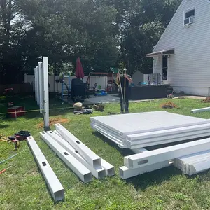 Plastik UV dayanıklı beyaz renk çiftlik bahçe gizlilik pvc vinil çit panelleri