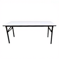 Table de banquet rectangulaire pliable en PVC en gros, prix bas, matériau métallique pour hôtel et usage extérieur