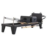 Máquina de Pilates Reformer Moderna de Aluminio con Barra Deslizante para Pies, Estructura Ligera de Aleación para Ejercicio en Estudio y en Casa