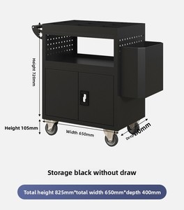 Carrito de Herramientas Móvil para Reparación de Automóviles, Gabinete de Reparación de Piezas de Hierro Multifuncional con Colgador Lateral, Color Azul - Product Image 4