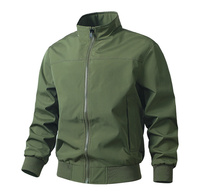 Blouson Aviateur Homme Rembourré Personnalisé OEM ODM avec Logo, Couleur Unie, Col Montant, Coupe-Vent Vintage, Multi-Poches