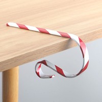 Porte-chaussette de Noël en métal rayé pour bord de table, décoration de table en forme de canne à sucre
