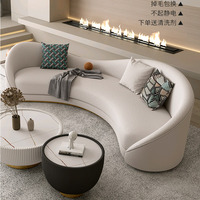 Elegantes Hotel-Empfangssofa Bürosofa-Set Möbel Gebogenes Wohnzimmersofa Bogenförmige Stoffcouches