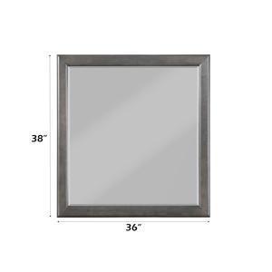 Espejo de pared cuadrado Db Louis Philippe, cristal de 6,0 mm con marco gris oscuro - Product Image 6