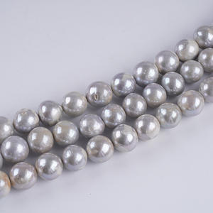 Collier de perles d'eau douce naturelles en gros de Zhuji, 13-16 mm, perles grises Edison, chaîne de perles blanches, perles en vrac, bijoux DIY - Product Image 4