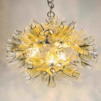Suspension en verre pour restaurant, design italien, en forme de fleur, créative, moderne et minimaliste, pour salon, hôtel et villa