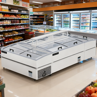 Équipement de supermarché 10 ℃   -25 ℃   Vitrine Réfrigérée Combinée pour Îlot de Présentation Alimentaire en Supermarché