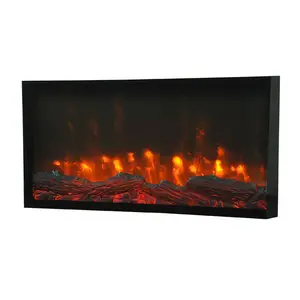 Customized 30 Inch Decor Flame Electric Fireplace Wall Mounted For Sale With 1year Warranty