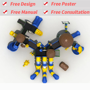 Glissière et balançoire en spirale d'équipement de terrain de jeu extérieur pour enfants en acier galvanisé conforme à la norme BSCI pour les enfants dans le parc sportif - Product Image 3