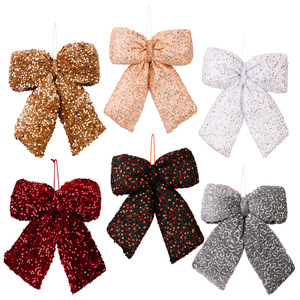 Noeuds <span class=keywords><strong>de</strong></span> Noël <span class=keywords><strong>en</strong></span> paillettes scintillantes <span class=keywords><strong>en</strong></span> gros, décorations gonflées 3D suspendues pour l'arbre <span class=keywords><strong>de</strong></span> Noël, la couronne - Product Image 5