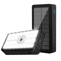 Batterie externe magnétique sans fil 40000mAh multi-ports à charge rapide, alimentée par énergie solaire pour l'extérieur