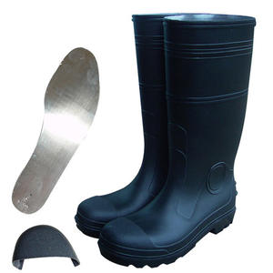 Scarpe da pioggia impermeabili fotovoltaiche con testa in acciaio e fondo in acciaio, stivali da pioggia da uomo antiperforazione e antiurto per l'industria delle costruzioni - Product Image 5