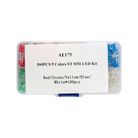 RoboWiz 500Pcs 3MM 5MM LED Diode Light Assorted Kit DIY LED Set Blanc Jaune Rouge Vert Bleu F3 F5 Light Emitting Diodes Pack