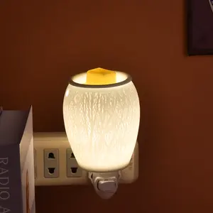 Plug in pour réchauffer la cire parfumée de bougie fond brûleur diffuseur d'encens en céramique chauffe-parfum chauffe-cire à huile parfumée plug-in