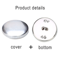 Rivets en cuir pour couverture de bouton en tissu Boutons de manteau en aluminium Boucle de base Bouton d'enveloppement Accessoires d'embryon