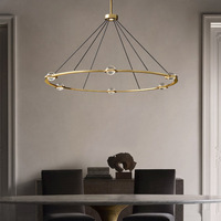 Luminaire suspendu en verre moderne américain, luminaire suspendu en laiton rétro pour salon, chambre à coucher, hôtel