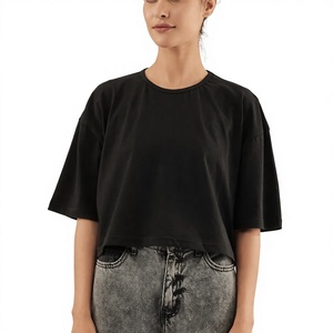 Camiseta Corta Holgada Informal para Mujer, Transpirable, de Algodón, a la Moda, para Uso Diario, Colección Streetwear - Product Image 4