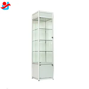 Fashion Design Square rotating display stand/tower slatwall display/glass display showcase