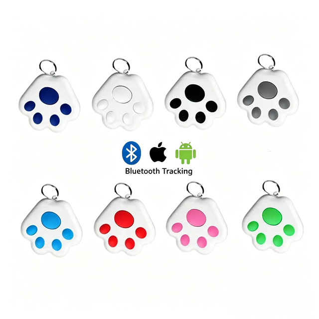 Smart Bluetooth Tracker Cat Paw Shape Anti-lost Alarm Device for Keys Wallet Pets Mini Portable Two Way Search Key Finder Tag