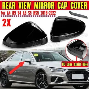 ฝาครอบกระจกมองข้างสีดำโครเมียมสำหรับ Audi A4 B9 S4 A5 S5 RS5 ปี 2016 2017 2018 2019 2020 2021 2020 - Product Image 1