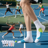 Chaussettes de tennis et de pickleball Pro Automne 2026 pour hommes, femmes, jeunes et adultes - Compression tricotée 3D antidérapante, respirante et écologique