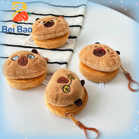 Étui pour écouteurs Premium 4 pouces, porte-clés peluche Kawaii avec sangle en silicone, mini sac en peluche haute densité, en stock pour cadeau
