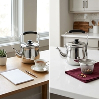 Bouilloire japonaise Degin 2L en acier inoxydable compatible induction avec filtre, design écologique, pour la préparation du thé sur cuisinière domestique