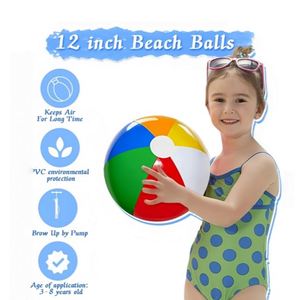 Custom <b>Inflatable</b> Beach Balls for Kids Adults 12in Bulk Beach Toys for Swimming <b>Games</b> Summer Pool Party Decorations Supplies - Product Image 5