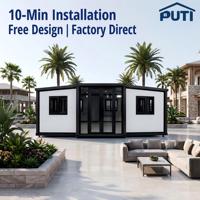 Unité de villégiature modulaire préfabriquée personnalisable de 20, 30 ou 40 pieds, à montage facile, mobile, avec double aile extensible en conteneur