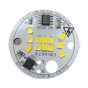 Disesuaikan 7W 108lm/W 220V AC Putaran SMD Tanpa Driver DOB LED PCB Bohlam Lilin Modul Lampu Produsen