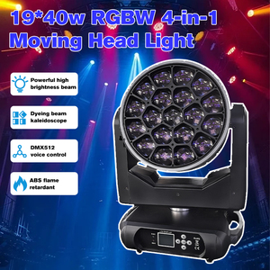 19pcs * 40W RGBW 4in1 dẫn Zoom rửa mắt ong lớn di chuyển ánh sáng đầu với Kính vạn hoa hiệu ứng đèn sân khấu - Product Image 2