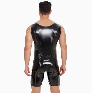 Vêtements sexy noirs pour hommes, combinaison, lingerie, sous-vêtements, fétiche, bondage, combinaison en <span class=keywords><strong>latex</strong></span> pour hommes, pantalon, corset, costumes sexy - Product Image 2