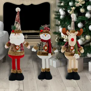 Noël en peluche jouet décoration bonhomme de neige père noël bière décorative poupées en peluche cadeau noël en peluche jouet