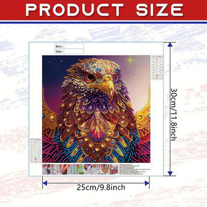 1PC 30x30cm/ 11.8x11.8in DIY 5D Irrégulier Forme Diamant <span class=keywords><strong>Peinture</strong></span> Sans Cadre Auto-conçu Coloré Hibou <span class=keywords><strong>Motif</strong></span> Décoration Murale - Product Image 2