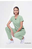 Ensembles de blouses médicales légers à col en V, extensibles, respirants, avec cordon de serrage, uniformes d'infirmière droits, tenues de travail pour hôpitaux et instituts de beauté