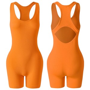 Body modellante da donna con schiena incrociata, aderente, monopezzo, sportivo, ad alta elasticità, per fitness, corsa e yoga - Product Image 6