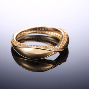 Anillo de Diamantes de Oro Amarillo para Mujer F521, Corte Brillante Redondo, Color G Natural, Anillo de Bodas - Product Image 2