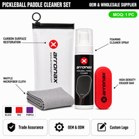 Kit de nettoyage pour raquettes de pickleball avec surface à friction carbone pour adultes - Nettoyez facilement vos raquettes